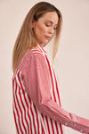COTTON 2 WAY STRIPE SHIRT