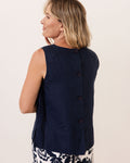 LINEN BUTTON BACK TOP