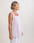 LINEN PINK SQUARE NECK TOP