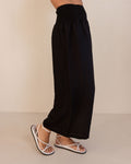 LINEN SHIRRED WAIST PANT