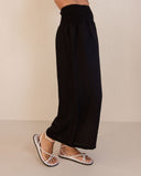 LINEN SHIRRED WAIST PANT