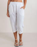 LINEN 3/4 RIB WAIST PANT