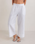 LINEN 7/8 SEAM DETAIL WIDE LEG PANT