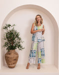 LINEN SHELL TOP WITH SPLIT ROME PRINT