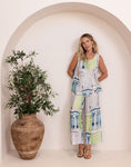 LINEN SHELL TOP WITH SPLIT ROME PRINT
