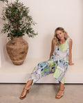 LINEN SHELL TOP WITH SPLIT ROME PRINT