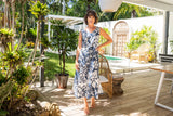 LINEN V NECK MAXI WITH SPLITS
