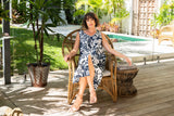 LINEN V NECK MAXI WITH SPLITS