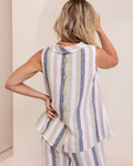 LINEN COWL NECK A LINE TOP