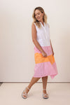 COTTON TIERED SPLICED DRESS
