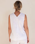 COTTON POPLIN GATHERED DETAIL V TANK