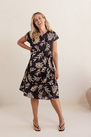 COTTON SLEEVED DRESS (LINED)