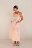 COTTON PINAFORE DRESS TANGERINE