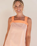 COTTON PINAFORE DRESS TANGERINE