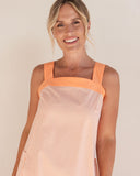 COTTON PINAFORE DRESS TANGERINE