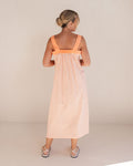 COTTON PINAFORE DRESS TANGERINE