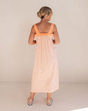 COTTON PINAFORE DRESS TANGERINE