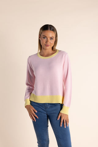 COTTON KNIT PINK/LEMON