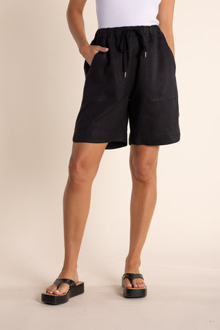 LINEN SHORTS ELASTIC WAIST