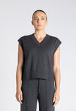 V NECK COTTON MERINO VEST