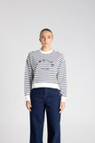 STRIPE SWEAT W/EMBROIDERED LOGO