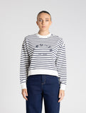 STRIPE SWEAT W/EMBROIDERED LOGO