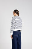STRIPE SWEAT W/EMBROIDERED LOGO