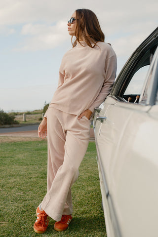 LAY BACK PANT STONE