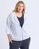 BEACHY ZIP HOODIE WHITE