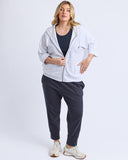 BEACHY ZIP HOODIE WHITE