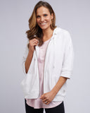 BEACH ZIP HOODIE WHITE