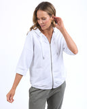 BEACHY ZIP HOODIE WHITE