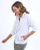 BEACHY ZIP HOODIE WHITE
