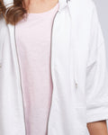 BEACH ZIP HOODIE WHITE
