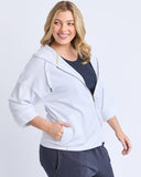 BEACHY ZIP HOODIE WHITE