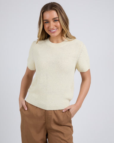 BLAIR SHORT SLEEVE KNIT WHITE