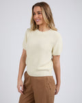 BLAIR SHORT SLEEVE KNIT WHITE