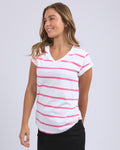 MANLY STRIPE TEE PINK