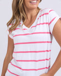 MANLY STRIPE TEE PINK
