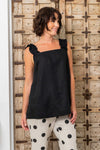 LINEN SQUARE NECK TOP