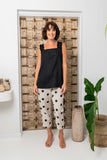 LINEN SQUARE NECK TOP