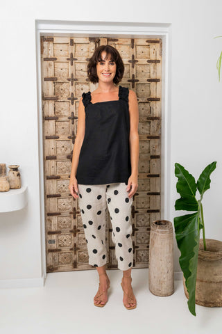 LINEN SQUARE NECK TOP
