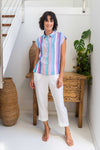 LINEN SHIRT MULTI STRIPE
