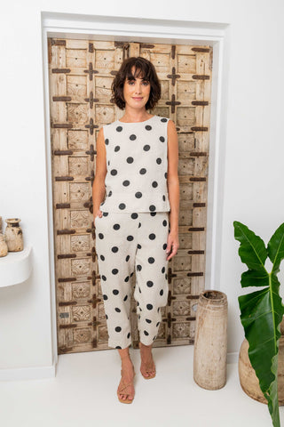 LINEN SPOT SHELL TOP