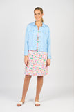 LINEN JACKET WITH FRAYED SEAMS
