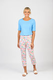 PRINTED SLIM LEG LIGHTWEIGHT PULL ON PANT