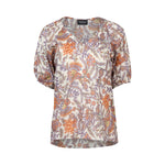 TUSCANY PRINTED V NECK TOP