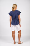 DROP SHOULDER TOP WITH SHIRRING DETAIL