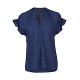 DROP SHOULDER TOP WITH SHIRRING DETAIL