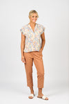 AMALFI DROP SHOULDER TOP WITH SHIRRING DETAIL